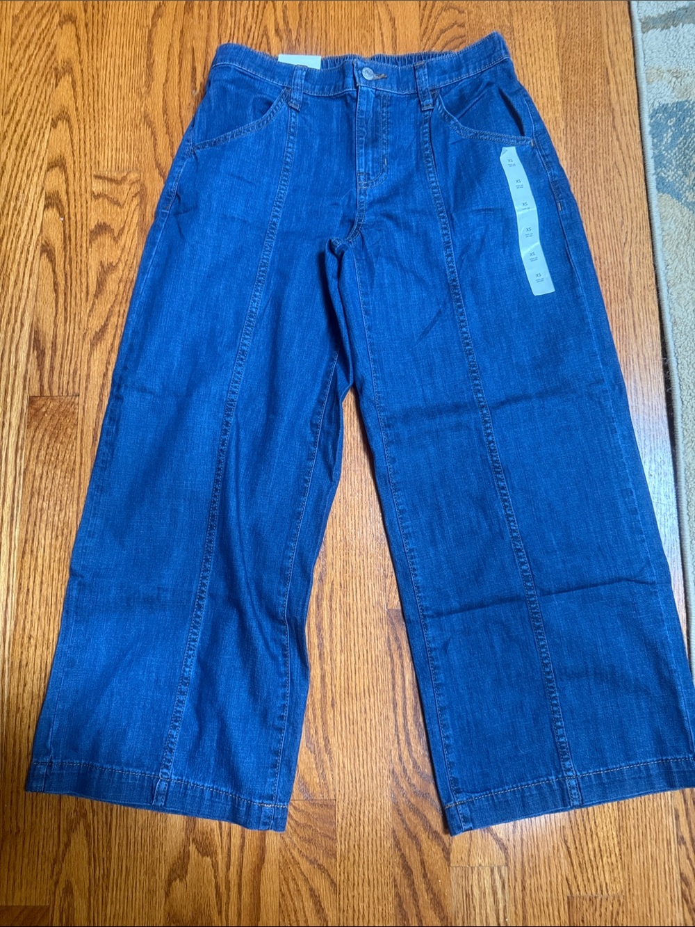Banana Republic Wide Leg Dark Blue Denim Crop Pants